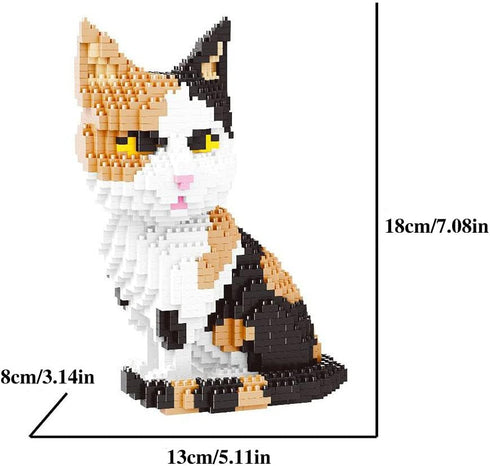 Mini Cat Building Blocks Pet Building Toy, 3D Puzzle Set for Kids or Adults, Colorful 1300PCS