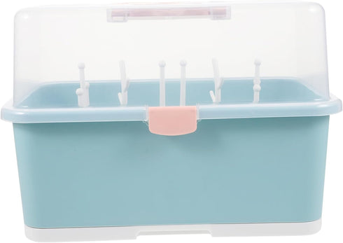 Large Capacity Bottle Storage Box with Drying Rack for Pacifiers and Tableware