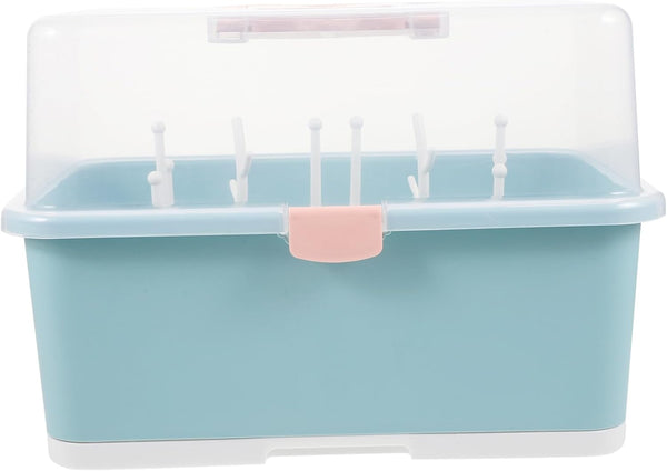 Large Capacity Bottle Storage Box with Drying Rack for Pacifiers and Tableware