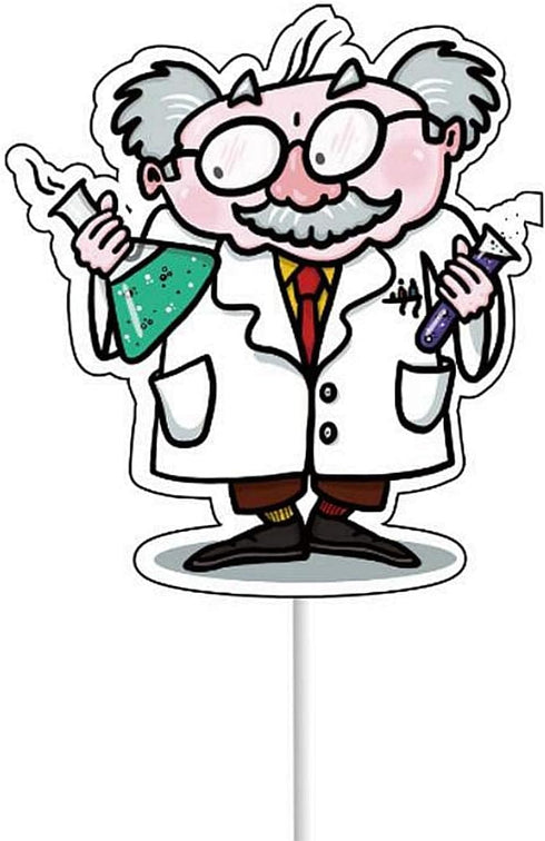 24pcs Science Theme Paper Cupcake Toppers, Mad Science Cake Decorations for Kids Astronomy Biology Chemistry Birthday