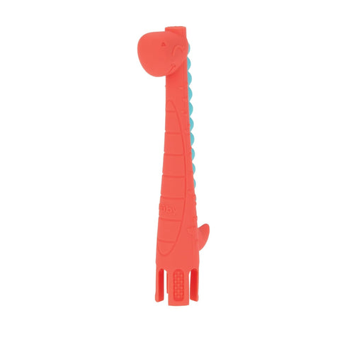 Nuby Tube Teether - (2-Pack) Baby Teething Toy - Llama and Dinosaur, 3+ Months