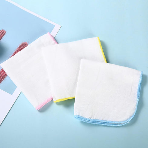 COMPUKAS 9pcs 30x30cm Burp Towels Cotton Small Square Kerchiefs High Density Water Absorption Soft Saliva Wipers