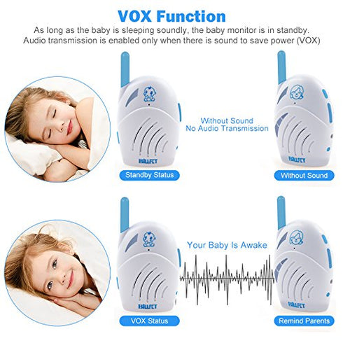 Portable Two-Way Audio Baby Monitor with USB Charging