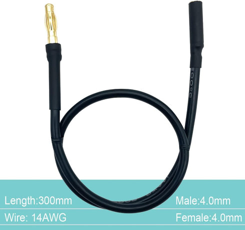 6PCS 4.0mm Banana Gold Bullet Connector Extension Cable - RC Brushless Motor ESC Wire for RC Car Boat Parts