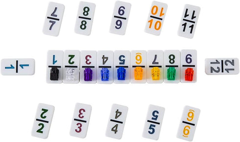 12 Set 91 9 Homwom Mexican Train Dominoes with Numbers Double Colored Numerical Dominoes Game Tiles with Trains