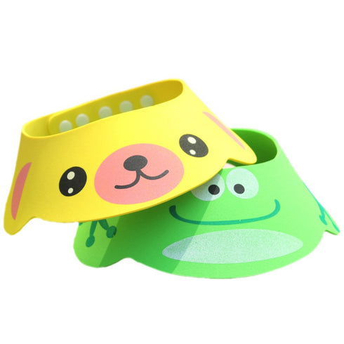 3PCS Baby Shower Bathing Cap | Cartoon Frog Pig Bear Shampoo Hat with Four Gear Adjustments by Rely2016