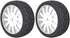 2Pcs Racing Car Rubber Wheel Hub Tires for 1/8 On-Road Racing RC (White)