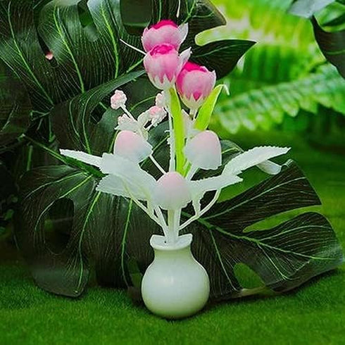 cdar Night Light,Tulip Flower Night Light,LED Nightlight Colorful Plug-in Wall Lamp with Light Sensor for Baby Kids