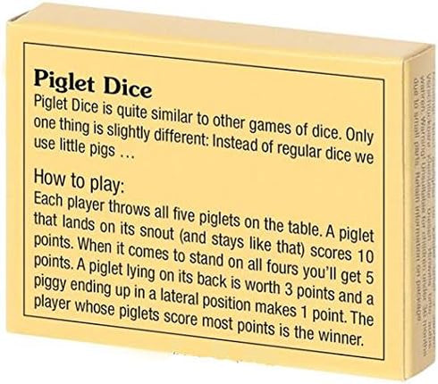 Muba Piglet Dice - Roll Your Pigs, Simple Funny Mini Game, Family Party Board Game