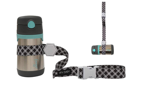 Sippy Cup Straps for Baby Bottle Toy Leash, 2 Pack for Stroller High Chair Strap (Black)