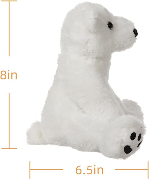 Plush White Polar Bear Stuffed Animal Toy, Soft Cuddly Apricot Lamb for Child (8 Inches)