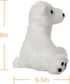Plush White Polar Bear Stuffed Animal Toy, Soft Cuddly Apricot Lamb for Child (8 Inches)
