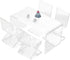 SAMCAMI Dollhouse Furniture, Transparent Acrylic Dining Table with Chairs for 1/12 Scale