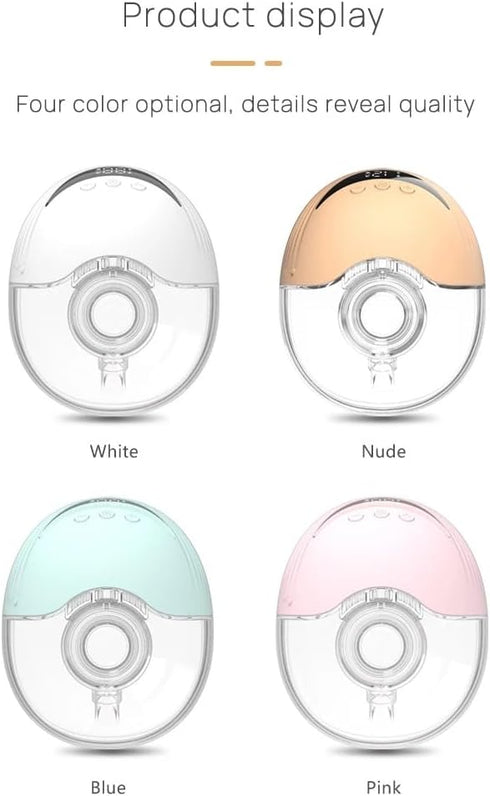 Generic 4 Wearable Electric Breast Pump, Variable Frequency, Modes, Anti-Backflow Design, White