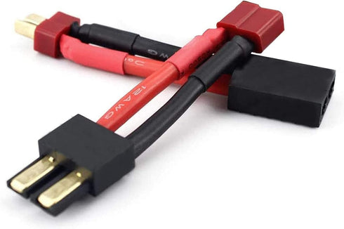 2pcs RC Lipo Battery Charger Conversion Cable Adapter Wire T Plug Male Female Connector Compatible with Slash, Rustler, Stampede, Bandit, E Revo Lipo Battery