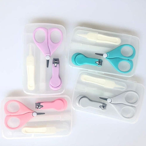 Magik 4-in-1 Set Baby Newborn Infant Toddler Grooming Kit Nail Clippers Scissor Nail File Tweezer (Pink)