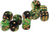 10PCS Polyhedral D6 Dice 16mm Acrylic Game Dice for RPG MTG DND Table Games (Green Black)
