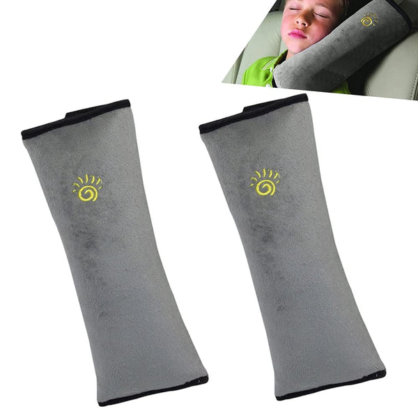 Gray Seat Belt Pillow for Kids 2PC, Seatbelt Pillow for Child Travel,