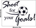 Soccer Stickers, “Shoot for Your Goals” Wall Art Soccer Ball Decals for Kids Room, Football Vinyl Sticker Decoration