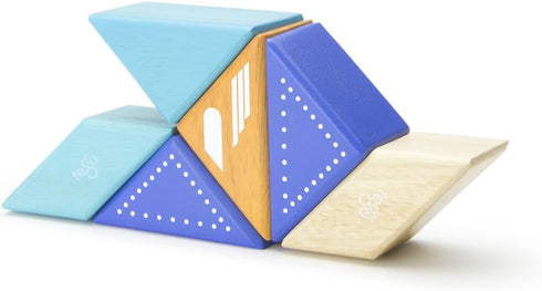 6 Piece Tegu Travel Pal Magnetic Wooden Block Set, Jet Plane