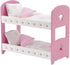 Emily Rose 14 Inch Doll Bunk Bed Set - Pink/White Wooden Furniture