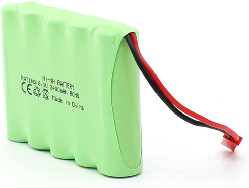 SHAWOROCE 2400mAh 6V 4X4 Ni-Mh Rechargeable Ni-MH Battery for RC Car Electric Toy Truck SUV Construction Dumper Remote