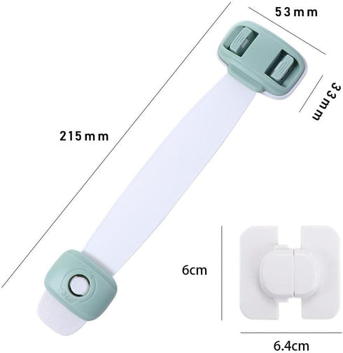 4 Pack Child Safety Strap Locks for Cabinets, Drawers, Toilet, Fridge, Adhesive Toddler Safety Lock for Kitchen