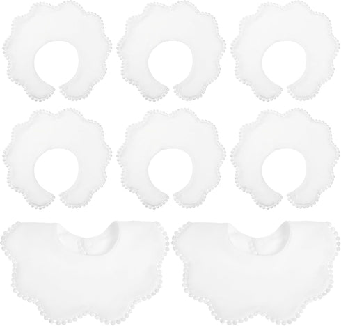 JenPen White Bibs for Baby Girl Bandana Muslin 360 Bibs Baby Bandana