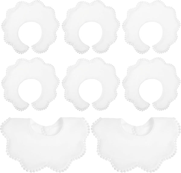 JenPen White Bibs for Baby Girl Bandana Muslin 360 Bibs Baby Bandana
