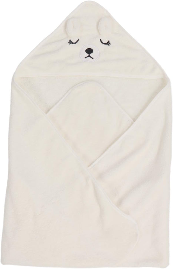 Hooded Baby Bath Towel, Cartoon Animal Baby Swaddle Towel, Soft Fleece Water
