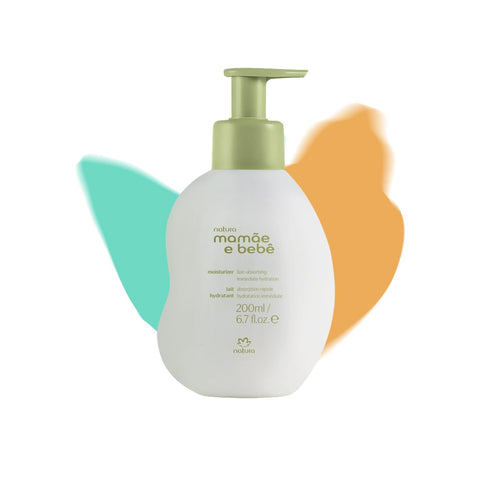 natura Mamãe e Bebê Baby Fast Absorbing Moisturizer, 100% Vegan, 6.7 fl oz (200ml)