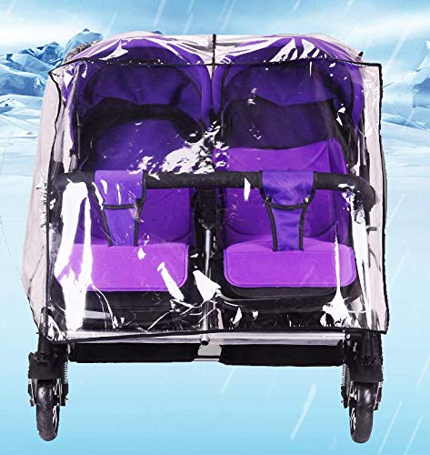 Twin Rain Cover for Double Stroller – Universal Waterproof Side by Side Baby Stroller Raincoat for Outdoor Protection