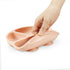 PandaEar 2 Pack Silicone Divided Suction Plates with 2 Spoons and 2 Forks for Babies & Toddlers, Pink & Linen