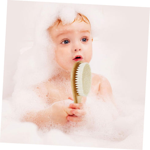 Set Gentle Wooden Hair Brush and Comb for Infants - Natural Wool Bristles