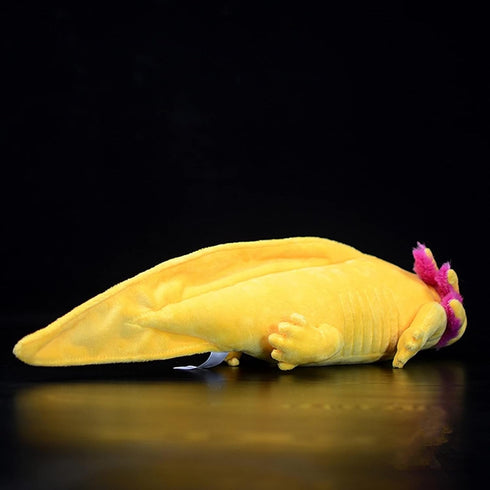 ZHONGXIN MADE Simulation Axolotl Plush Toy, 20 Soft Realistic Yellow Axolotl Fish, Unique Gift for Kids