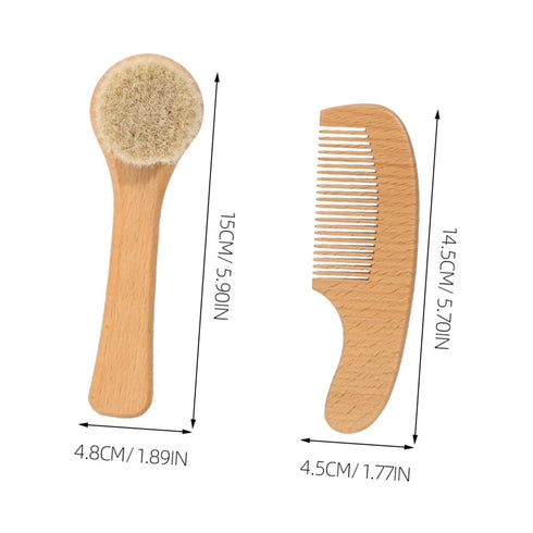 Set Newborn Hair Brush Gentle Bath Brush Scalp Bath Accessories Grooming Kit for Girls