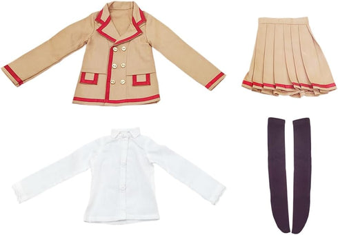 niannyyhouse 1/3 1/4 BJD Dolls Clothes, Khaki Coat, White Shirt, Pleated Skirt, School Uniform Outfit