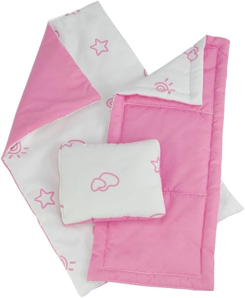14 Inch Set Set, Emily Rose Doll Bed with Matching Pajamas | Includes Wooden Bed, Bedding and PJs | Doll Furniture