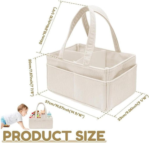 Diaper Caddy Organizer for Changing Table, Baby Organizers And Storage, Storage Basket for Wipes, Gift for Baby Shower