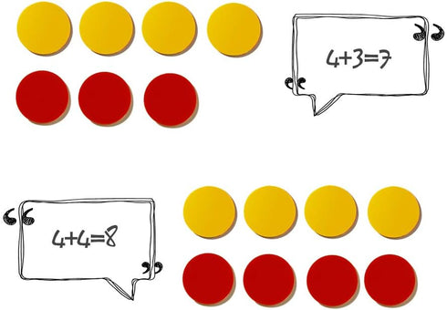 Plastic Two-Color Counter, Red/Yellow, Educational Math Classroom Supplies, Pack of 200