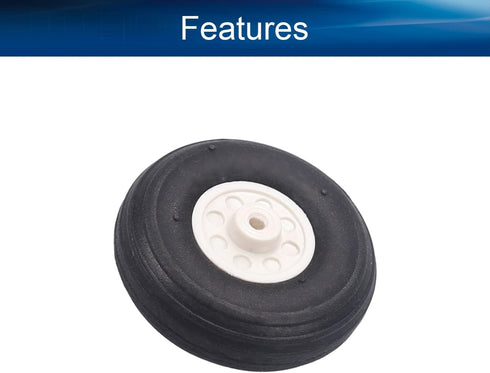 Heyiarbeit 1.5" RC Model Airplane Foam Wheel Super Light Tire and Wheel Sets, 2 Pcs PU Sponge Tire