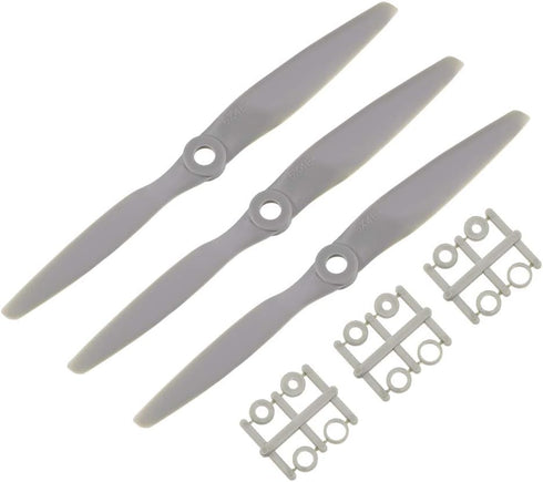 uxcell RC Propellers CW 6x4 Inch 2-Vane for Airplane Nylon Gray 3Pcs