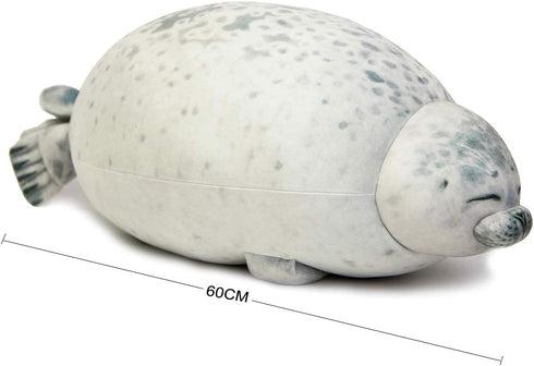 Cute Blob Seal Pillow - Chubby White Seal Plush Hug Pillow, Soft Stuffed Animal Toy (24")