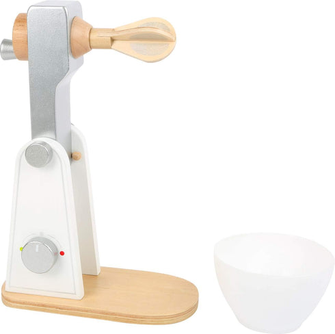 3+, (10595) Small Foot Wooden Toys Wooden Mixer with Movable Upper Part and Stirring Bowl for Play Kitchens Designed