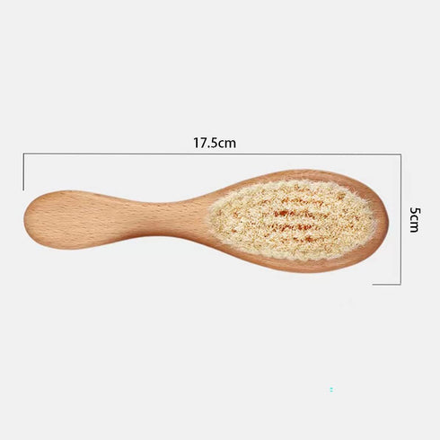 HUAYINGMEI Wooden Handle And Super Soft Goat Hair, Soft Baby Brush For Newborns And Toddlers