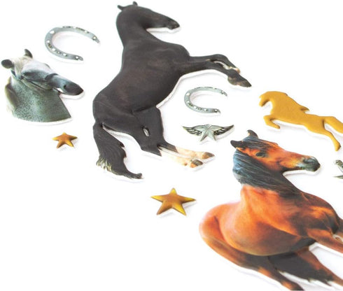 11-piece Playhouse Soft Puffy Sticker Sheet Sheet for Crafts, Trading & Collecting - Lucky Horses