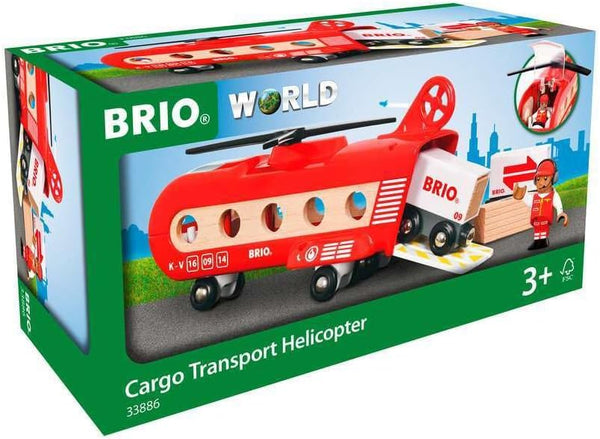 BRIO World 33886 Cargo Helicopter - Premium Wooden Train Toy, Safe & Durable, Compatible with All Sets for Kids