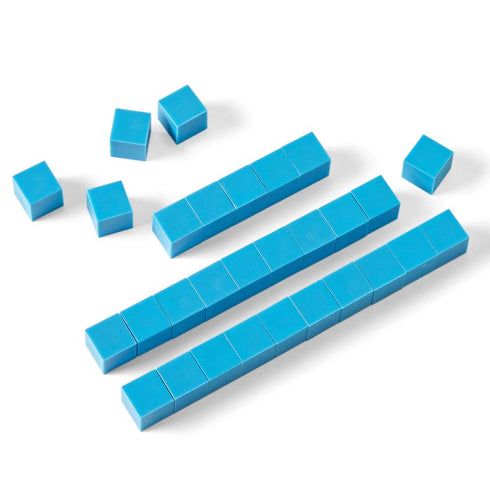 hand2mind Counting Set, 10 (Set 100) Blue Plastic Base Ten Unit Blocks, Place Value Blocks, Cubes for Kids Math, Base