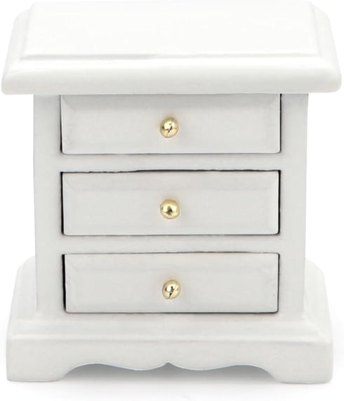 Miniature Bedside 1:12 Furniture Nightstand Drawer Cabinet Model Accessories for Bedroom Mini House Scene Decorations