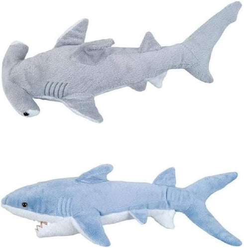 Adventure Planet - Set of 2 Plush Sharks Mako and Hammerhead Shark - Stuffed